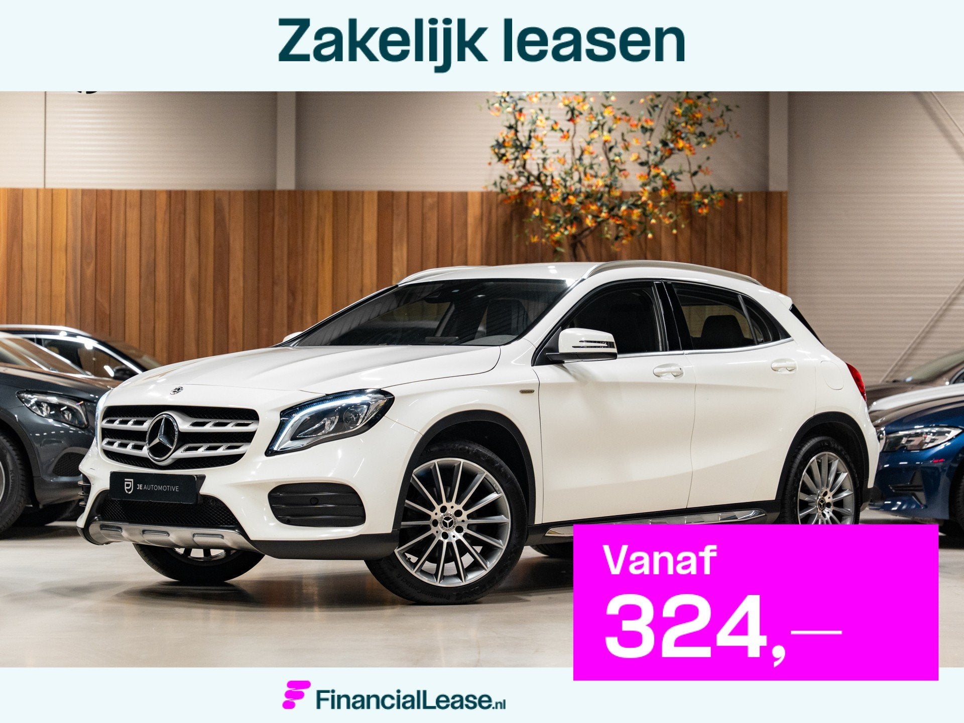 Mercedes-Benz GLA-klasse 200 AMG AUT, Facelift, Voll Led, Na, Gebruikt, Zwart, Parkeerassistent, Wit