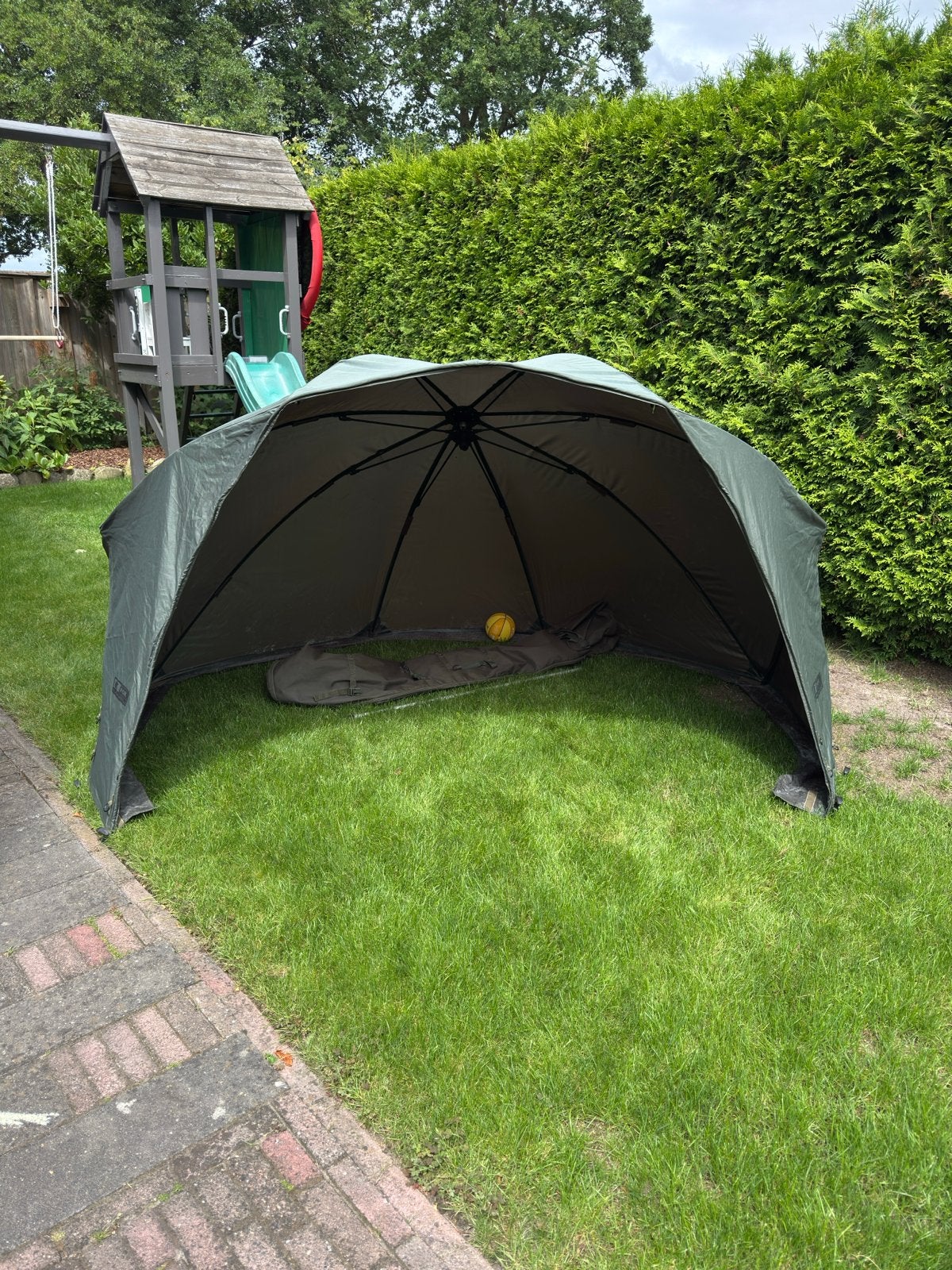 Fox Supa Brolly - Zeer nette staat, compleet met foedraal, Watersport en Boten, Hengelsport | Algemeen, Gebruikt, Overige typen