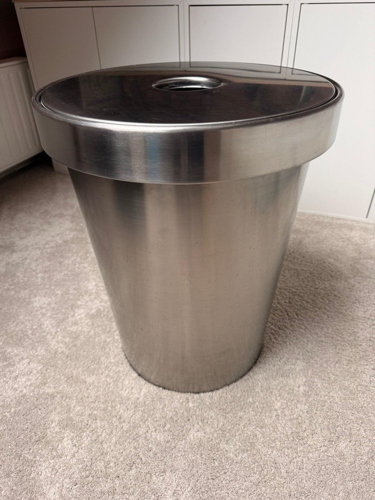 RVS ton.wasmsnd ikea net deksel., Ophalen, Gebruikt, Zilver, Overige materialen