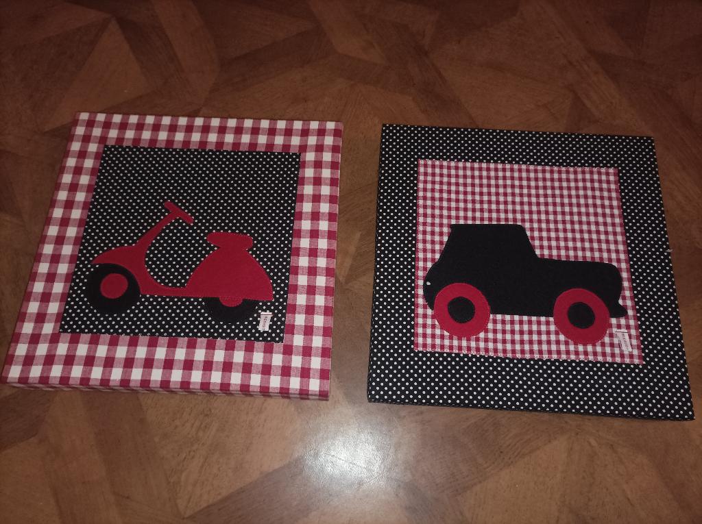 Stoffen schilderijen canvas wanddecoratie auto/scooter, Ophalen of Verzenden, Zo goed als nieuw, Wanddecoratie