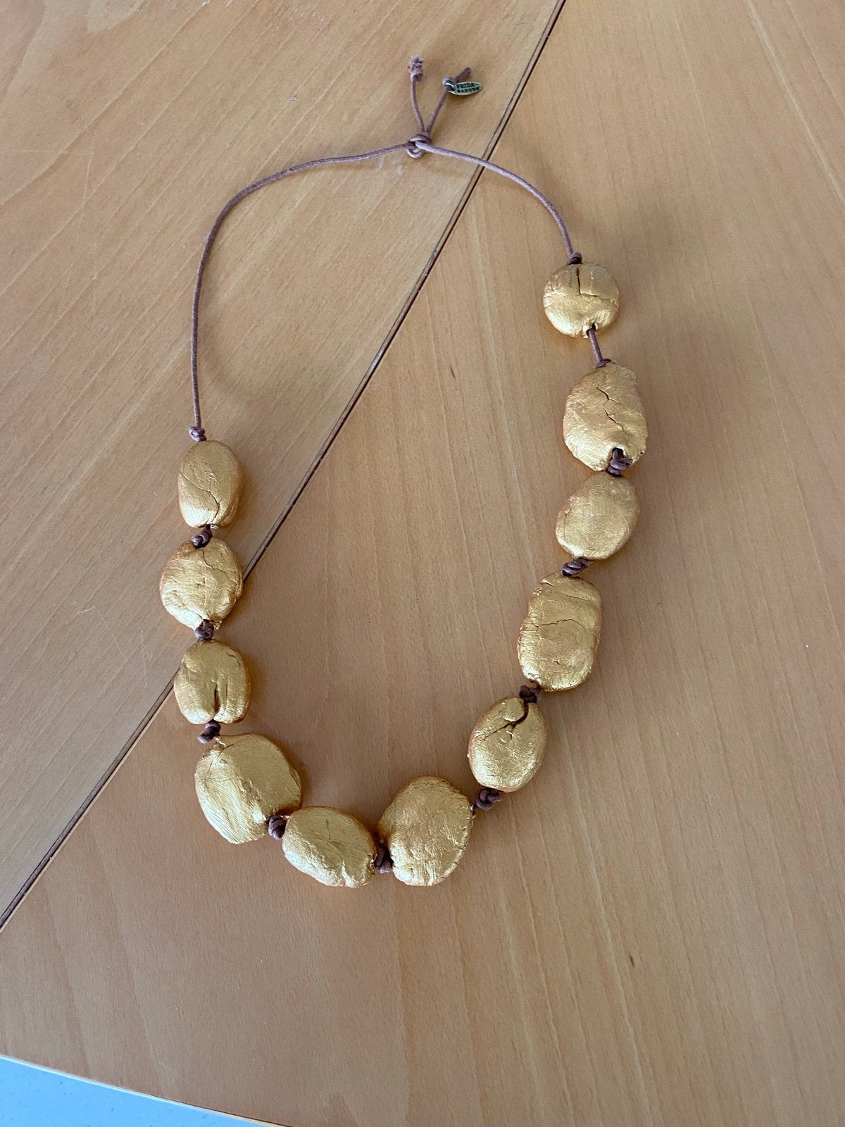 Vintage Frida Badoux halssierraad, jaren '80, natuurlijk mat, Sieraden, Tassen en Uiterlijk, Ophalen of Verzenden, Gebruikt, Goud
