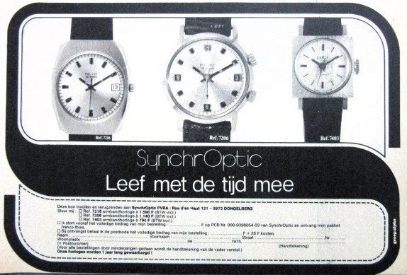 34 vintage advertenties reclames horloges 54-75 horloge klok, Ophalen of Verzenden, Gebruikt, Gebruiksvoorwerp