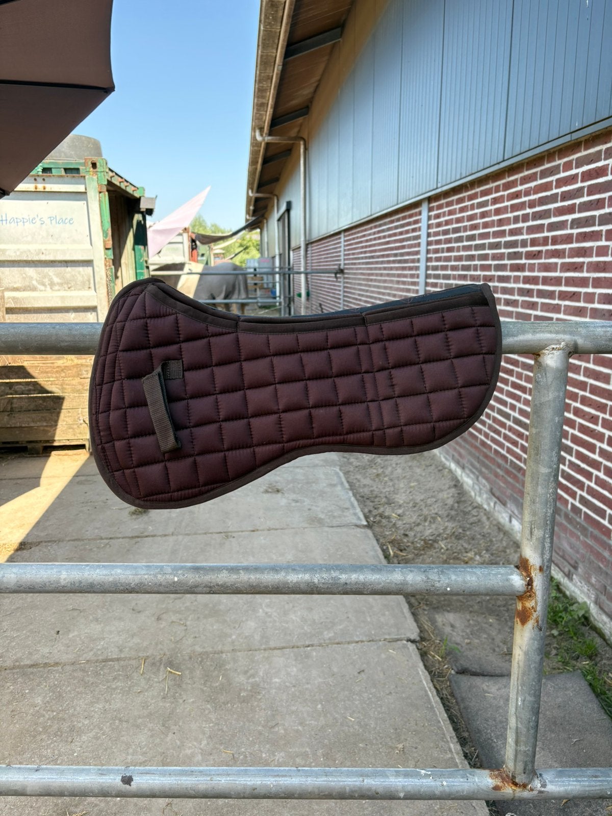 Bruine edix halfpad, Dieren en Toebehoren, Paarden en Pony's | Dekens en Dekjes, Zo goed als nieuw, Ophalen