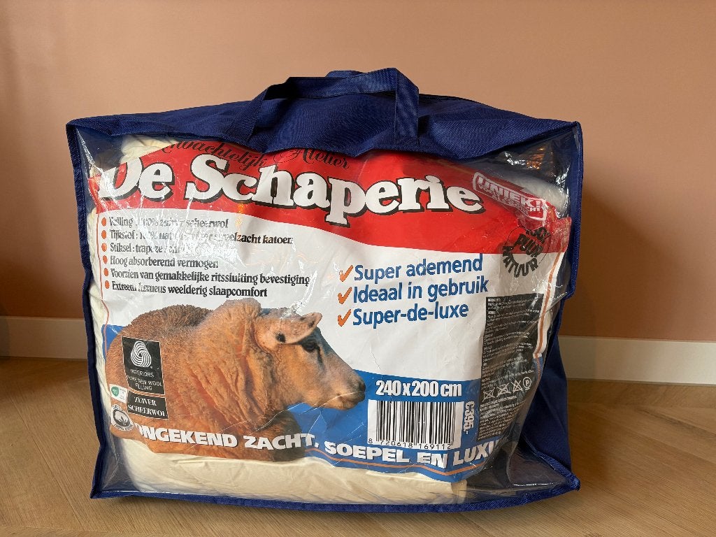 Schaperie Wollen 4-Seizoenen Dekbed – 240 x 200 cm, Wit, Tweepersoons, Ophalen of Verzenden, Overige merken