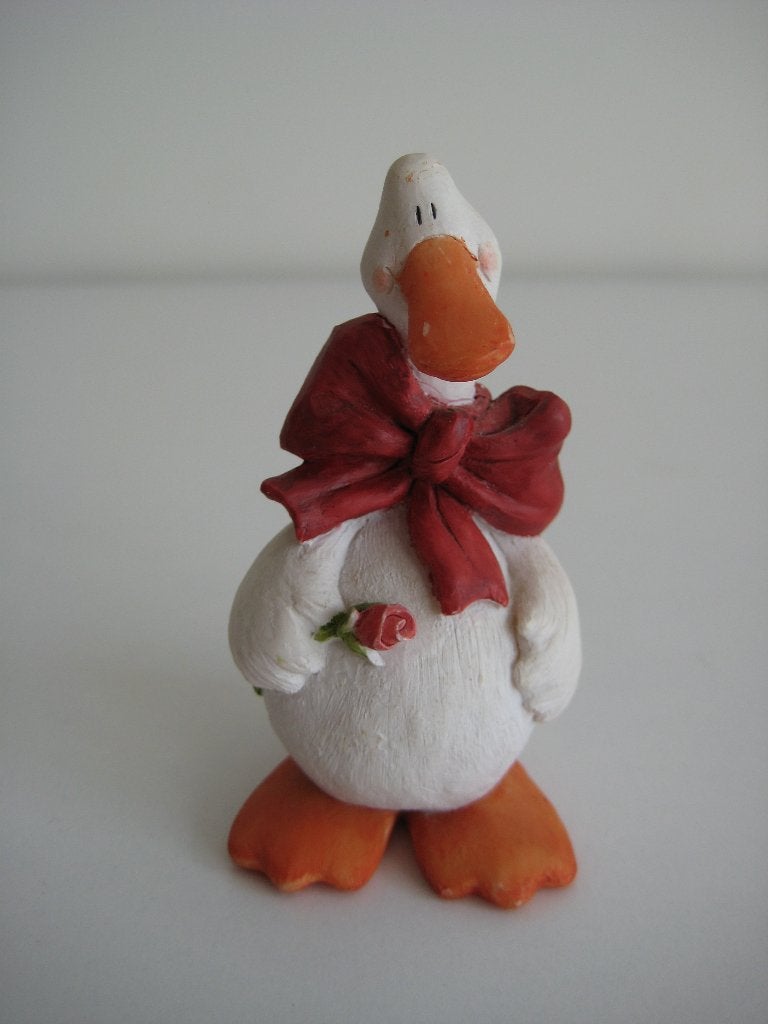 Forever Friends beeldje gans met rode roos en grote strik, Ophalen of Verzenden, Zo goed als nieuw, Beeldje, Forever Friends