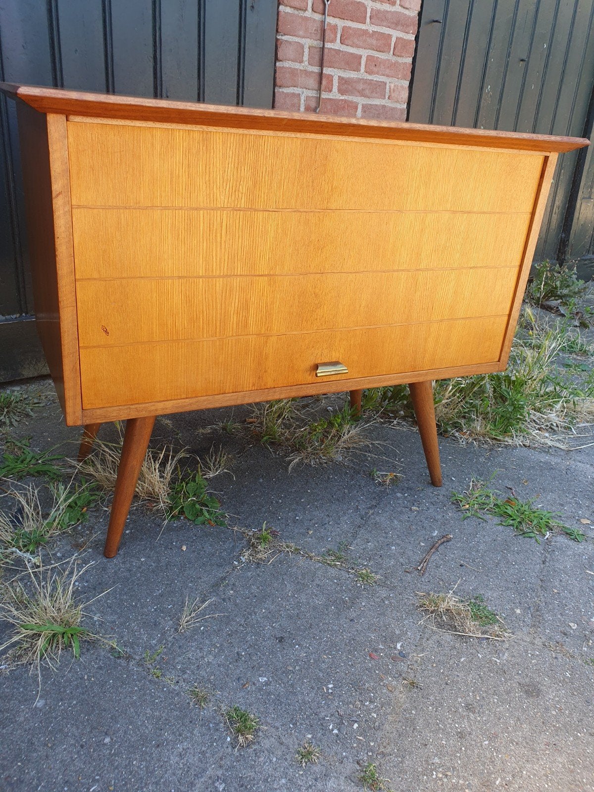 Vintage klepkast., Ophalen, Gebruikt, Sixties, Teakhout