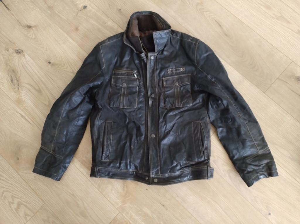 Leren heren jack maat M, Kleding | Heren, Jassen | Winter, Ophalen of Verzenden, Maat 48/50 (M), Bruin