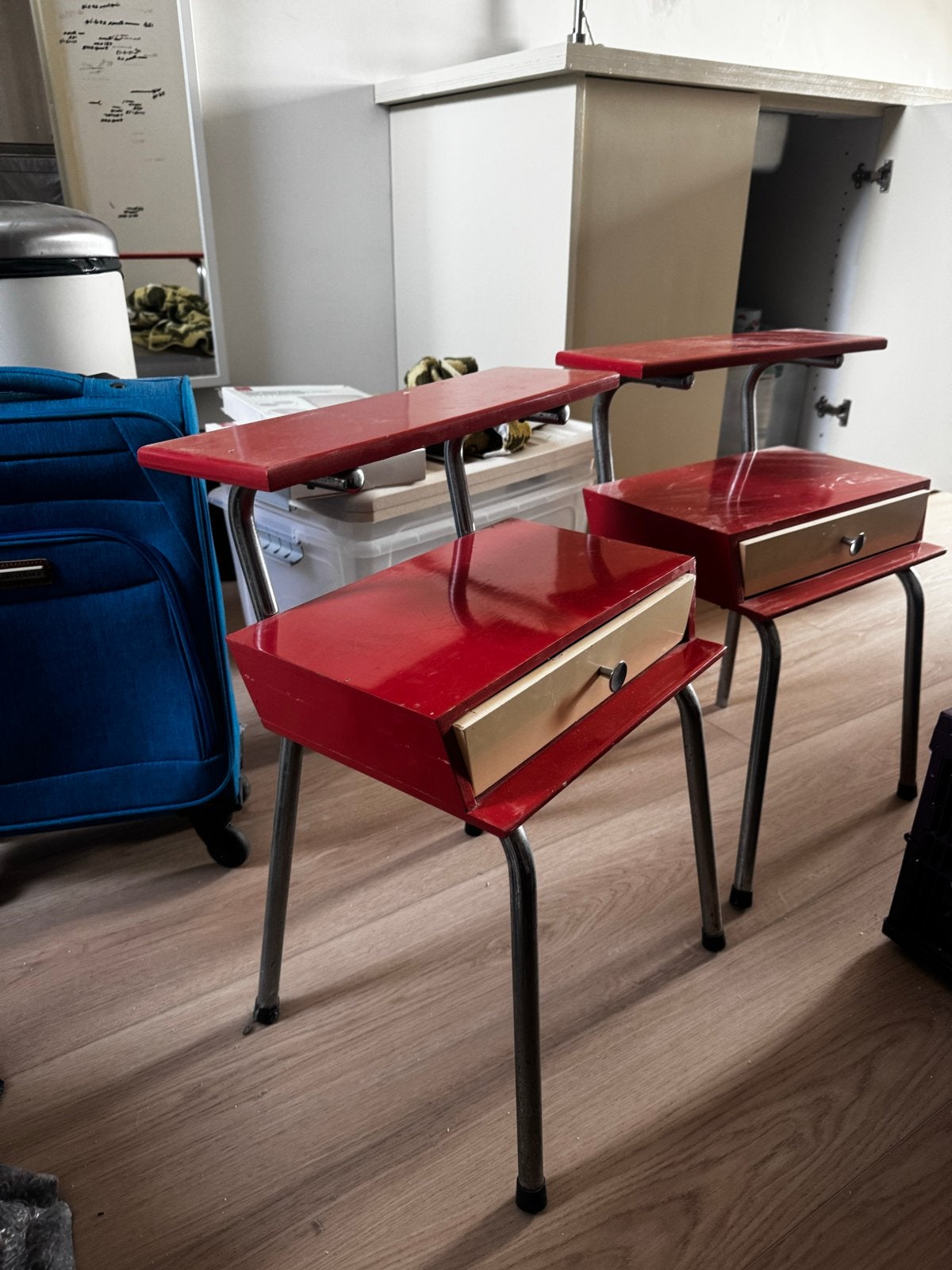 Vintage Nachtkastjes Rietveld Auping - Set, Ophalen, Gebruikt, Minder dan 45 cm, Metaal of Aluminium