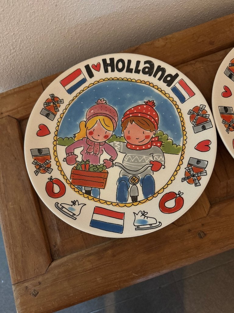 blond amsterdam 2 borden ik hou van holland, Ophalen of Verzenden, Gebruikt, Aardewerk, Bord(en)