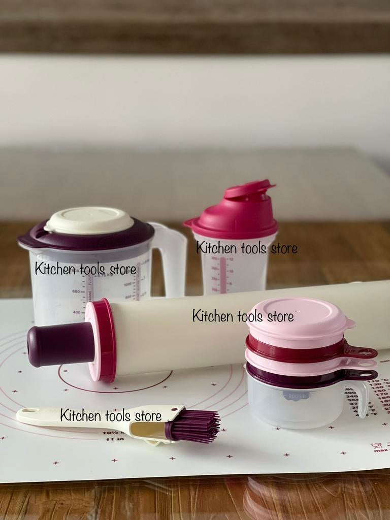 Tupperware Maatkan deegrol deegblad shaker koksmaatje kwast, Ophalen of Verzenden, Nieuw, Overige typen