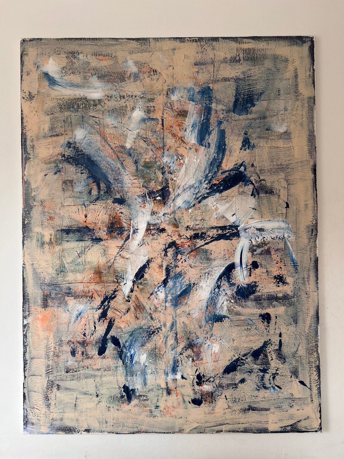 Japandi abstact schilderij 90x120, Antiek en Kunst, Kunst | Schilderijen | Abstract, Ophalen of Verzenden