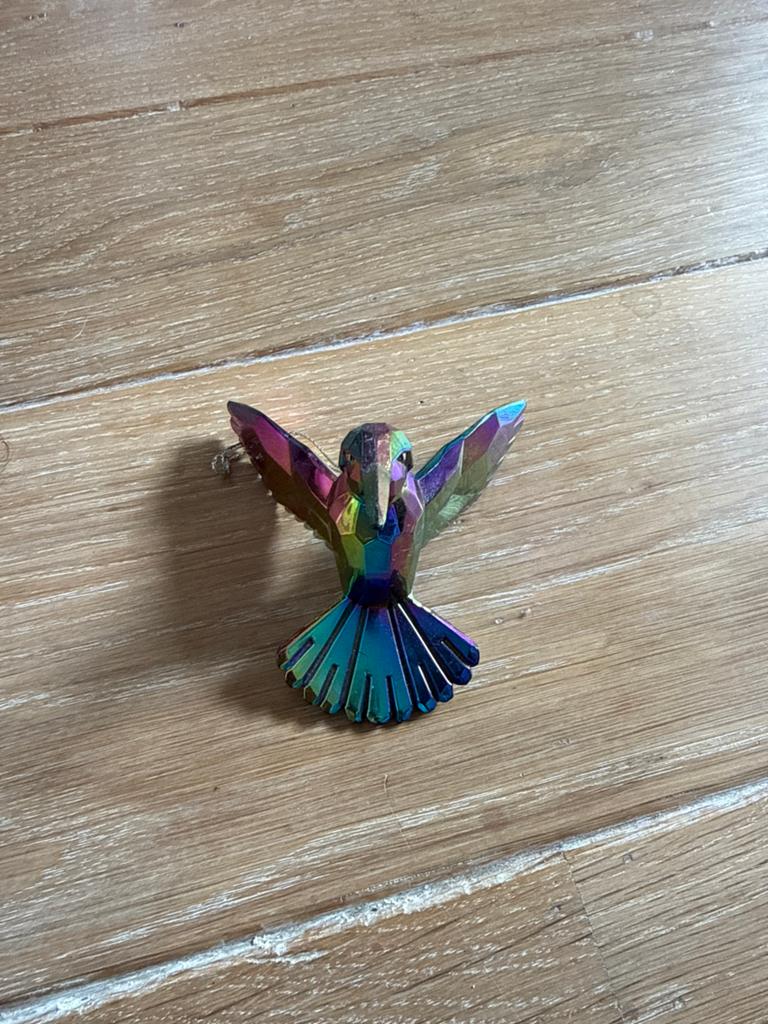 Decoratie hanger met kleurrijke kolibrie vogel, Meerkleurig, Nieuw, Ophalen of Verzenden, Metaal