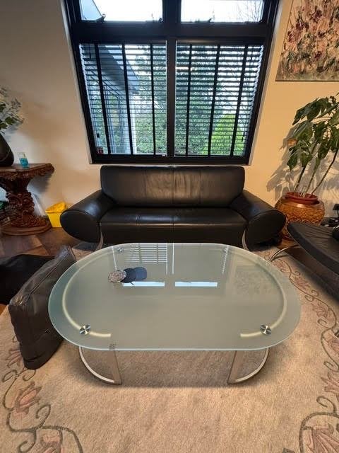 bank en fauteuil en salontafel, Ophalen, 150 tot 200 cm, Tweepersoons, Zo goed als nieuw