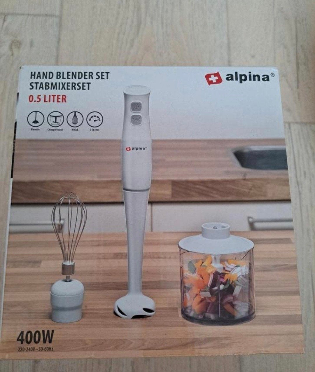 Alpina Staafmixerset - Nieuw in doos, Witgoed en Apparatuur, Keukenmixers, Minder dan 1 liter, Ophalen of Verzenden, Nieuw, 2 snelheden