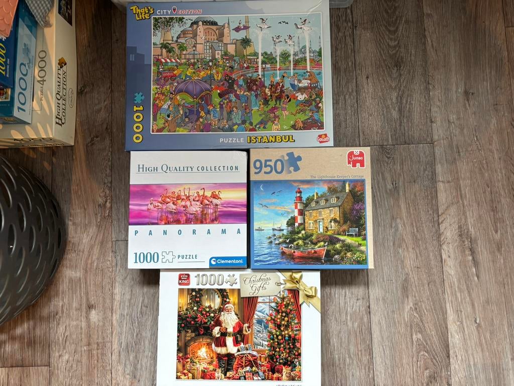 4 puzzels, Ophalen, 500 t/m 1500 stukjes, Zo goed als nieuw