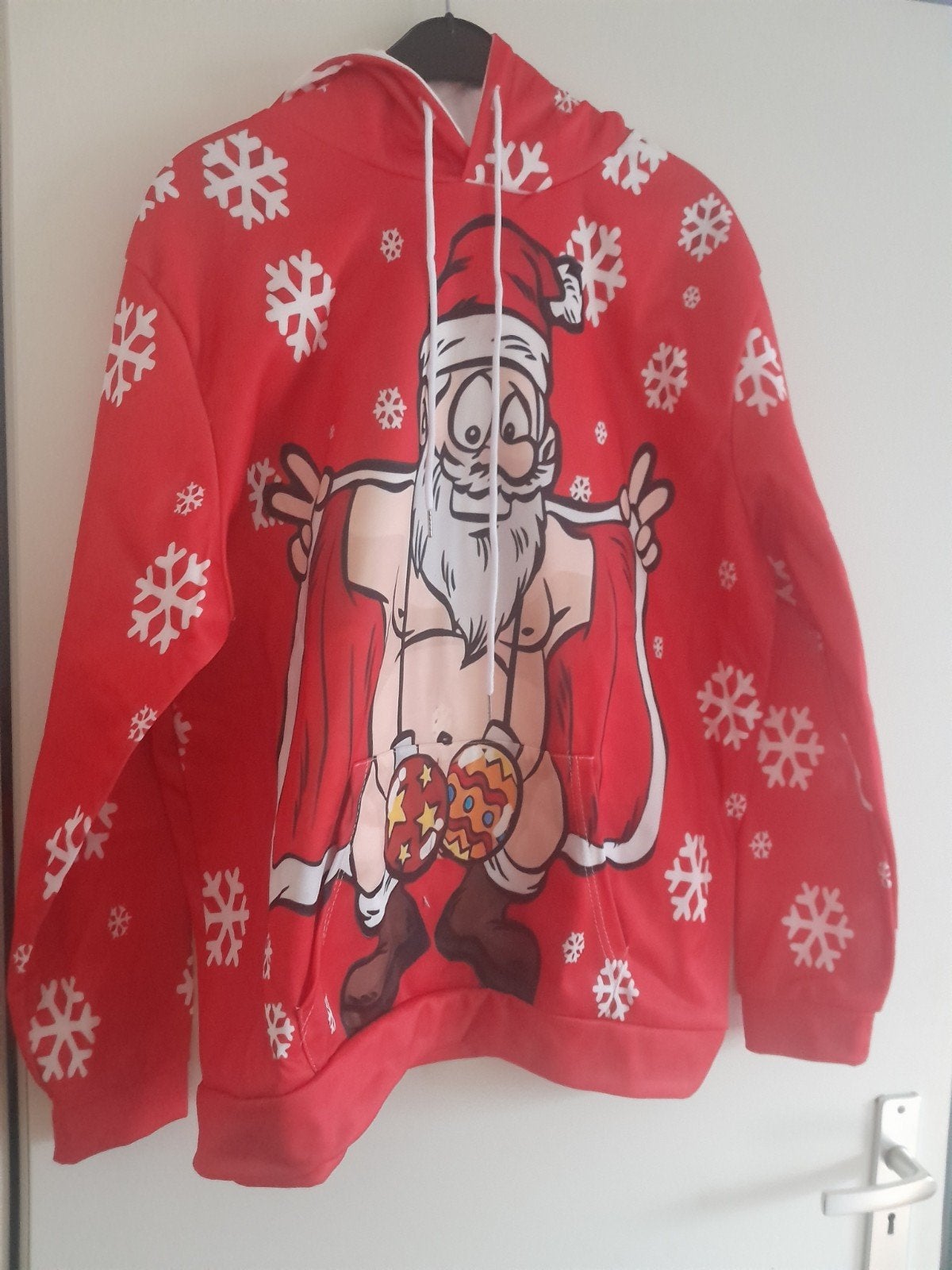 Grappige Kersttrui met blote Kerstman - Uniek!, Ophalen of Verzenden, Zo goed als nieuw, Onbekend