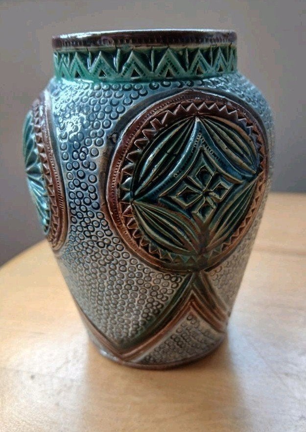 Vintage Lemmer Holland Keramiek Vaas - Uniek Design, Ophalen of Verzenden