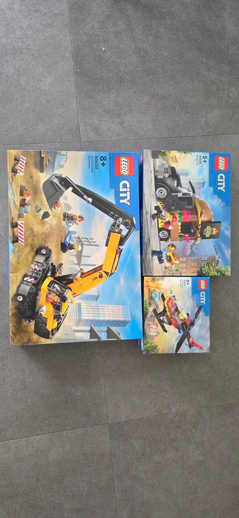 LEGO City Sets: Graafmachine, Burger Truck & Helikopter, City, Lego, Nieuw, Ophalen of Verzenden