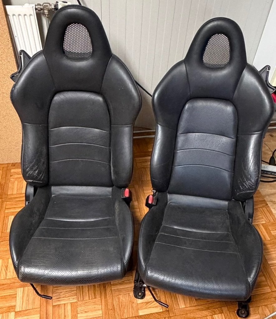 2 leren auto stoelen s2000 met slee voor civic ek, Ophalen, Gebruikt, Universele onderdelen