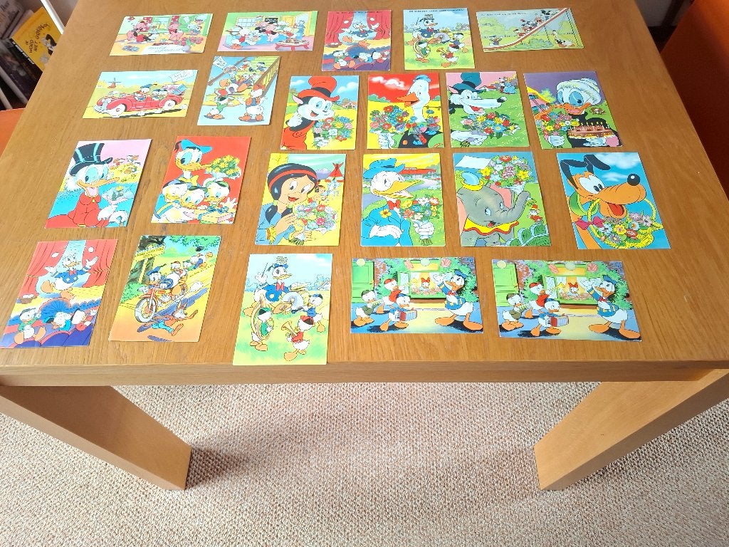 50 Verjaardagskaarten abonnees Donald Duck 1954-1969, Ophalen of Verzenden, Donald Duck, Gebruikt, Overige typen