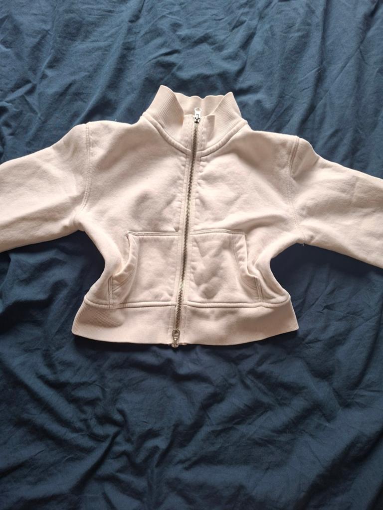 Bershka Crème Cropped Vest met Rits - Maat XS, Kleding | Dames, Beige, Zo goed als nieuw, Maat 34 (XS) of kleiner, Bershka