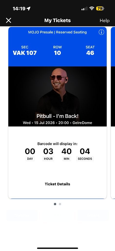 Pitbull tickets 15 JULI, Twee personen, Juli