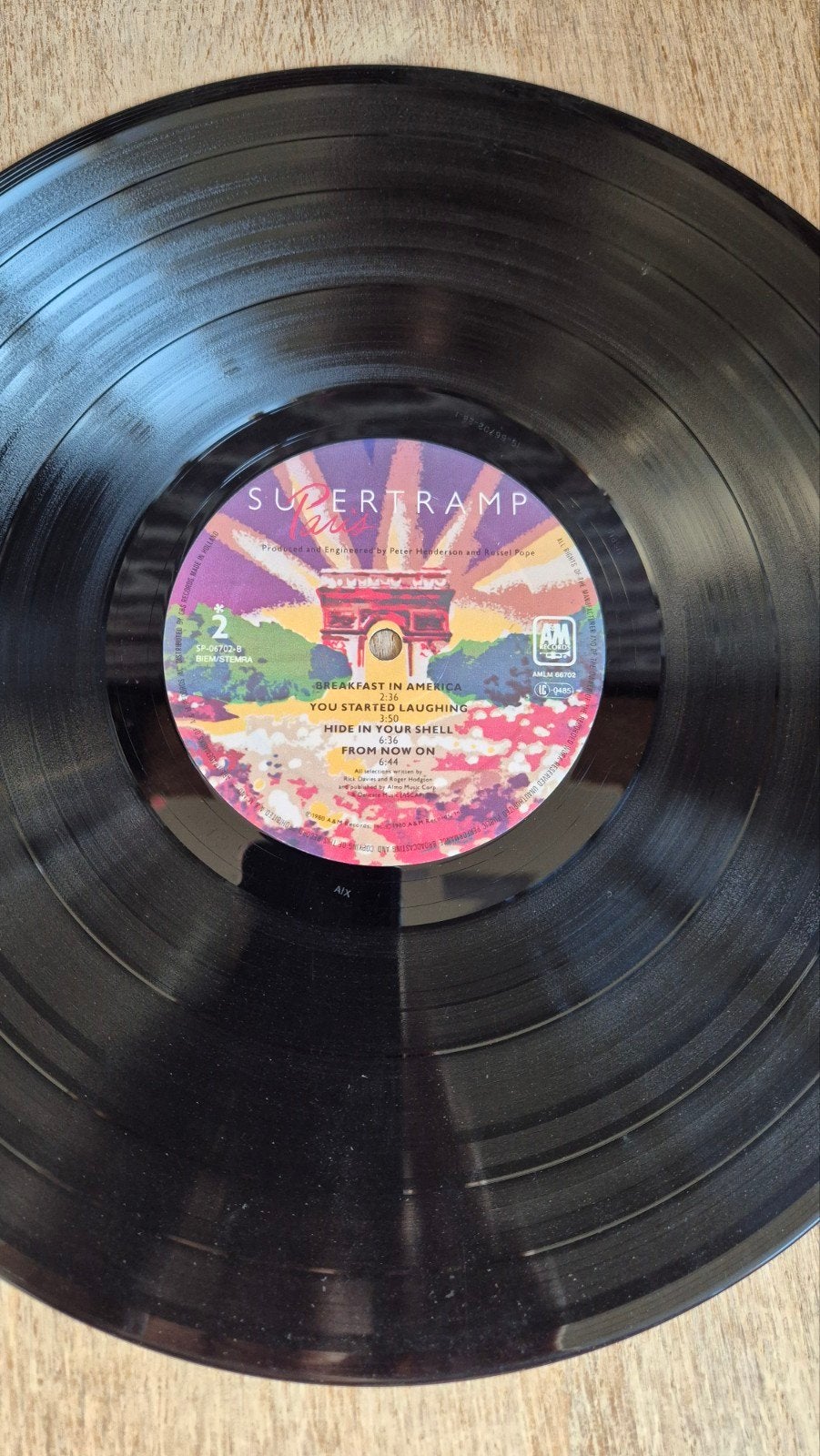 1 LP Supertramp Paris 1980- geen hoes, Ophalen of Verzenden, Gebruikt, Disco