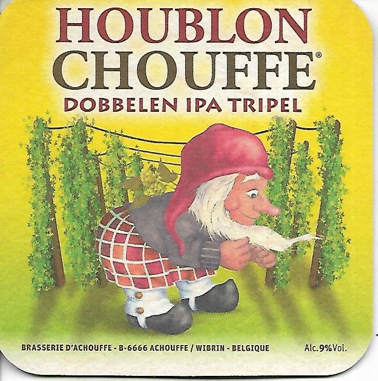 Chouffe - Houblon Dobbelen Ipa tripe, Ophalen of Verzenden, Zo goed als nieuw, Viltje(s), Overige merken