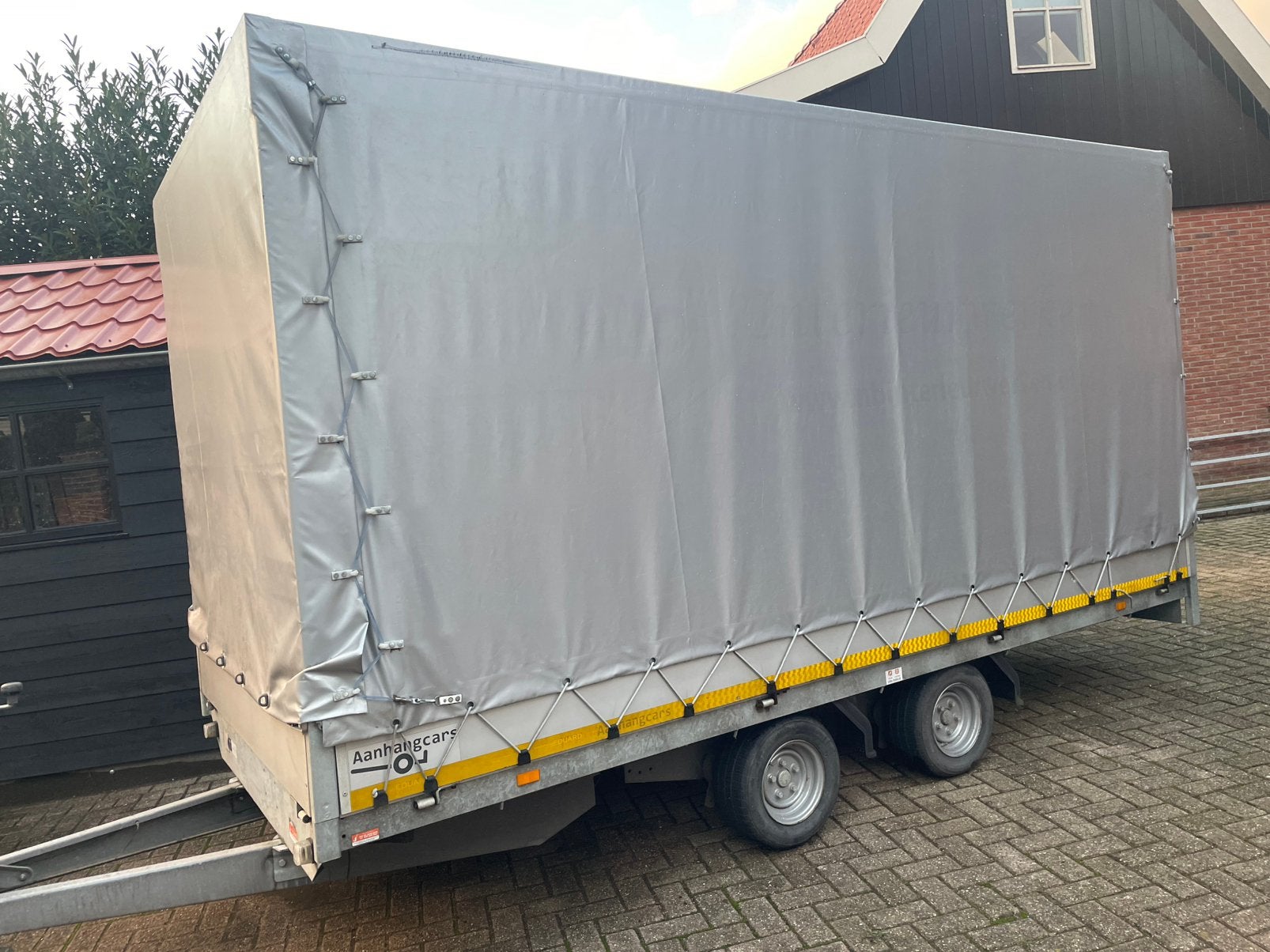 Eduard plateauwagen met huif 410x185, Auto diversen, Ophalen, Gebruikt