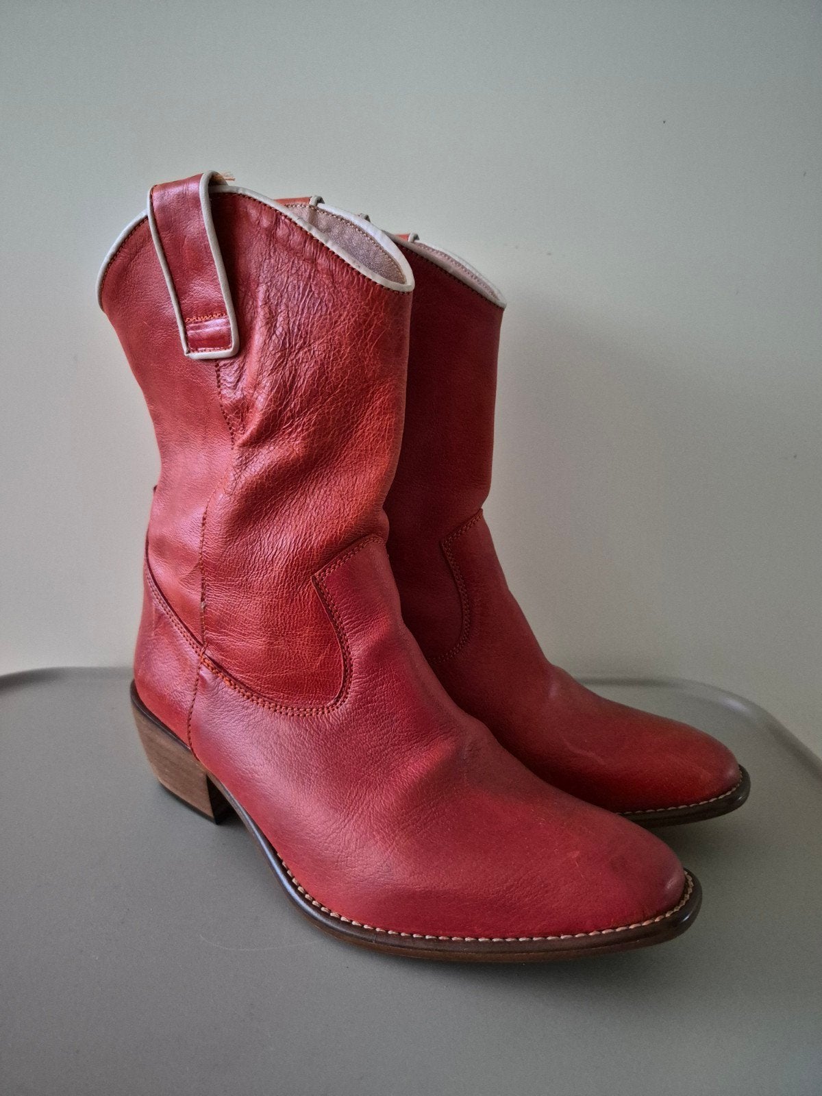 Belang leren laarsjes cowboy boots leather Spain, Hoge laarzen, Ophalen of Verzenden, Zo goed als nieuw, Belang