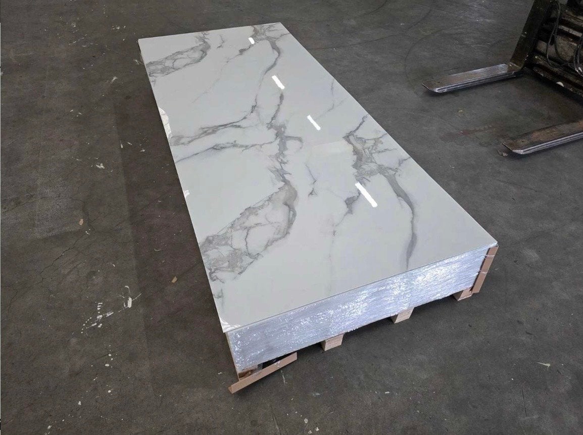 PVC wit marmer paneel, 280x122x0.3cm, Ophalen, Nieuw
