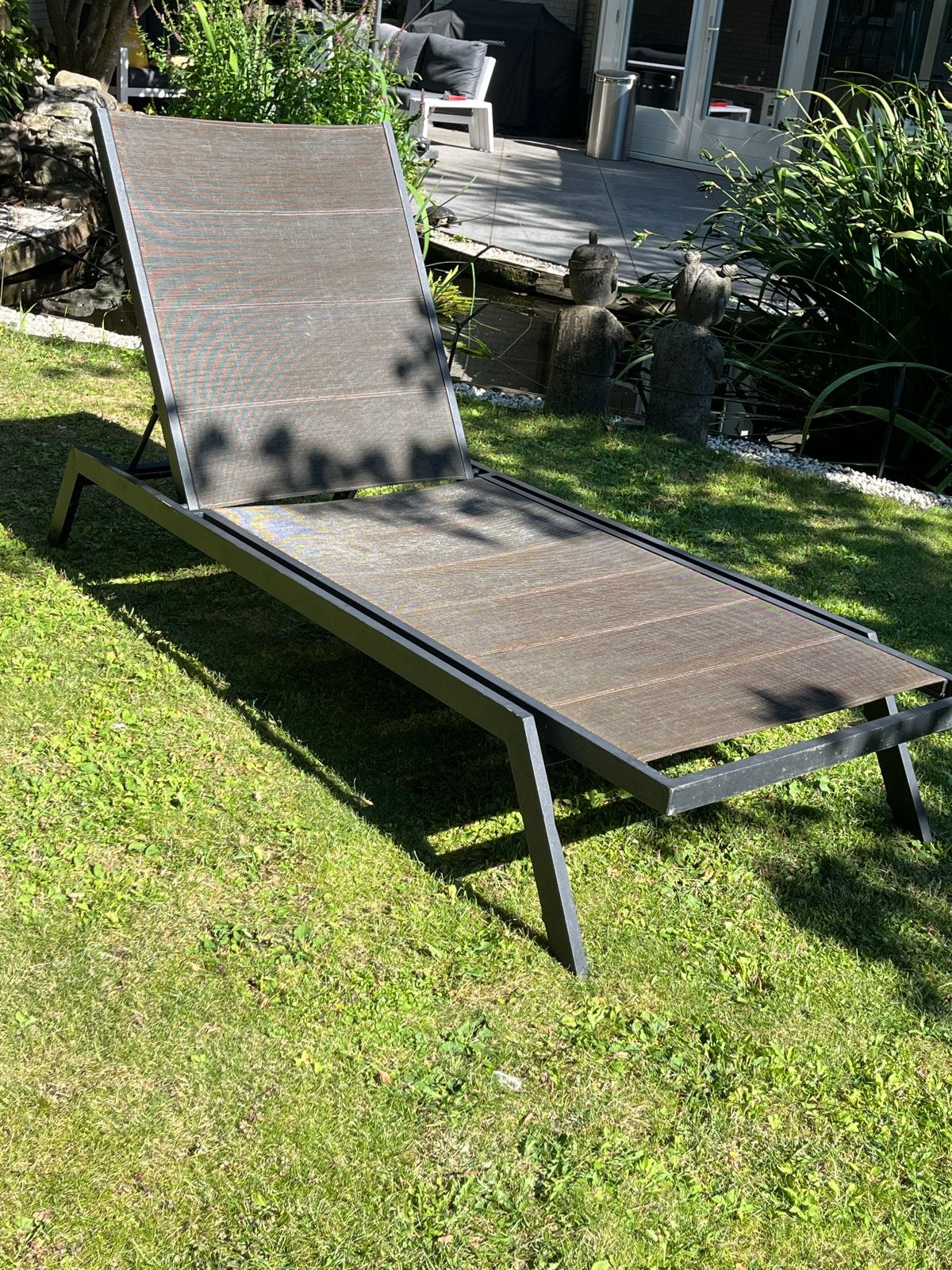 Verstelbare ligstoel voor buiten - Gebruikt, Tuin en Terras, Ligbedden, Ophalen, Gebruikt, Metaal, Verstelbaar
