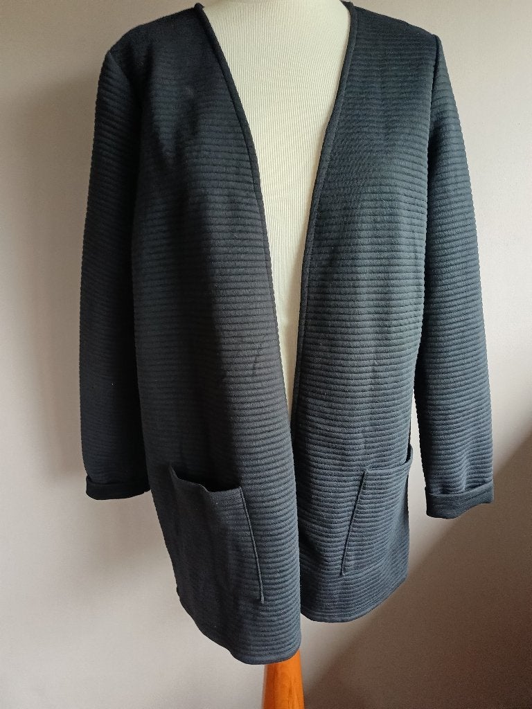 Nieuw zwart ribbel stretch jasje/vest van Liz Devy, maat XL, Liz Devy, Zwart, Maat 46/48 (XL) of groter, Nieuw