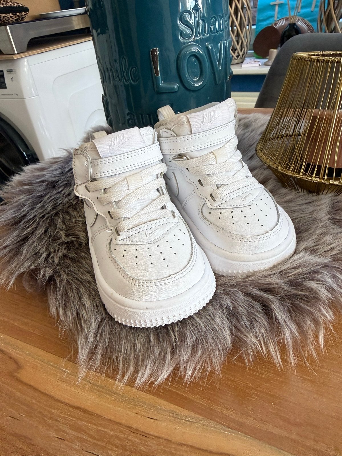 Nike Air Force 1 baby schoentjes wit maat 19.5, Ophalen, Zo goed als nieuw, Jongetje of Meisje, Schoentjes