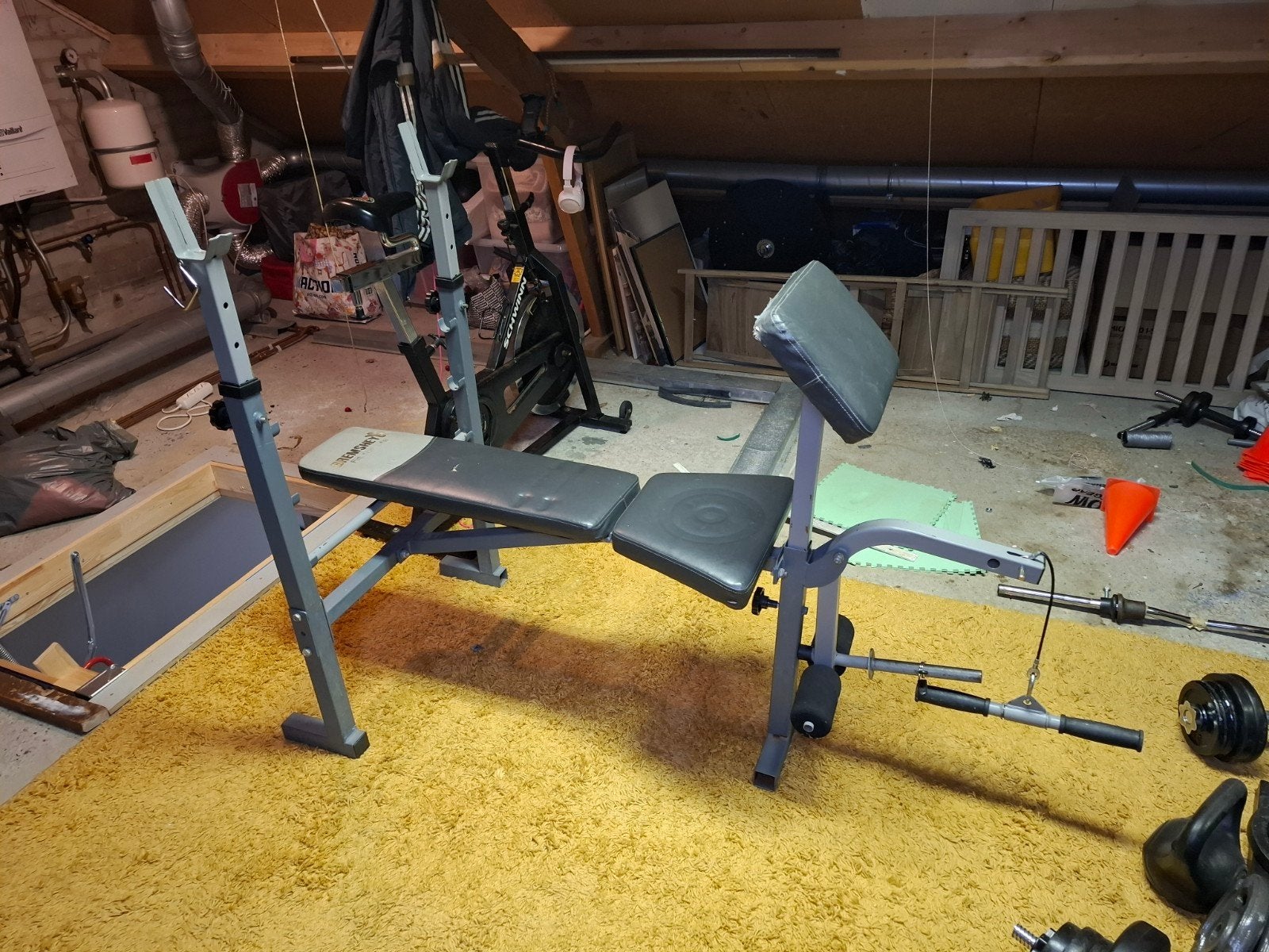Drukbankje multifuncioneel, Sport en Fitness, Fitnessapparatuur, Ophalen, Gebruikt, Krachtstation, Metaal