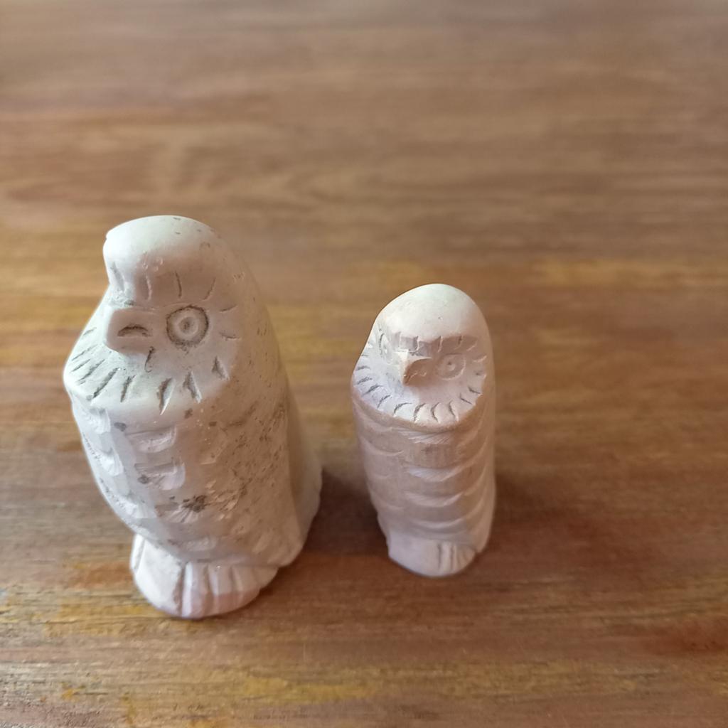 Vintage handgesneden stenen uiltjes, Antiek en Kunst, Ophalen of Verzenden