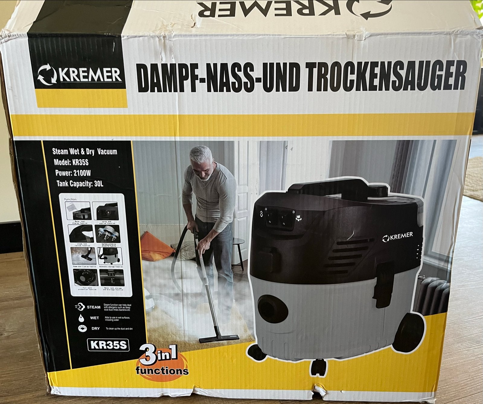 Kremer KR35S Stoomreiniger/Waterstofzuiger met accessoires, Ophalen of Verzenden, Overige merken, Inclusief accessoires, Stoomreiniger