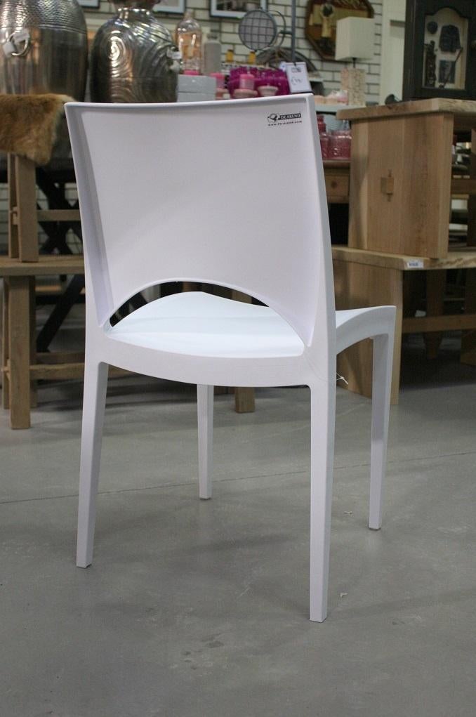 Leuke witte tuinstoelen kunststof stapelbaar terras horeca, Tuin en Terras, Tuinmeubel-accessoires, Ophalen, Zo goed als nieuw