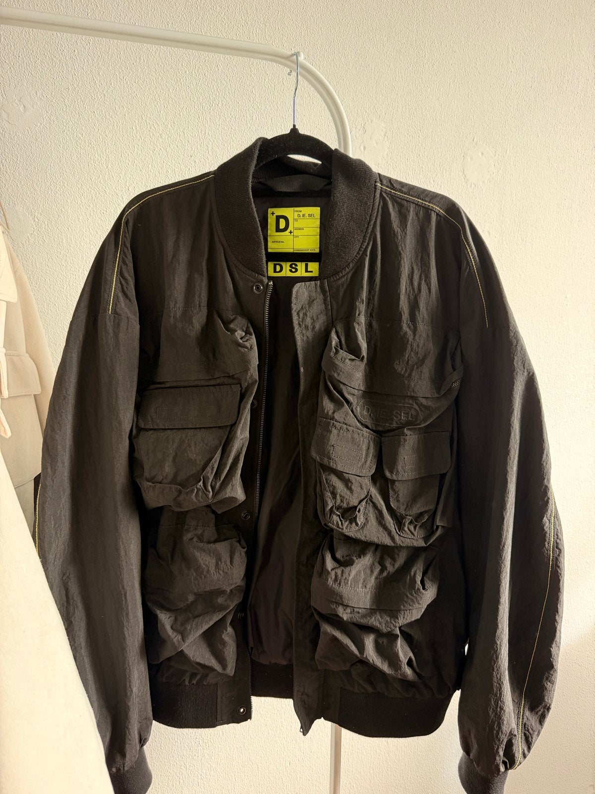 Diesel J-Stain-Short Bomber Jacket, Ophalen of Verzenden, Zo goed als nieuw, Maat 52/54 (L), Zwart