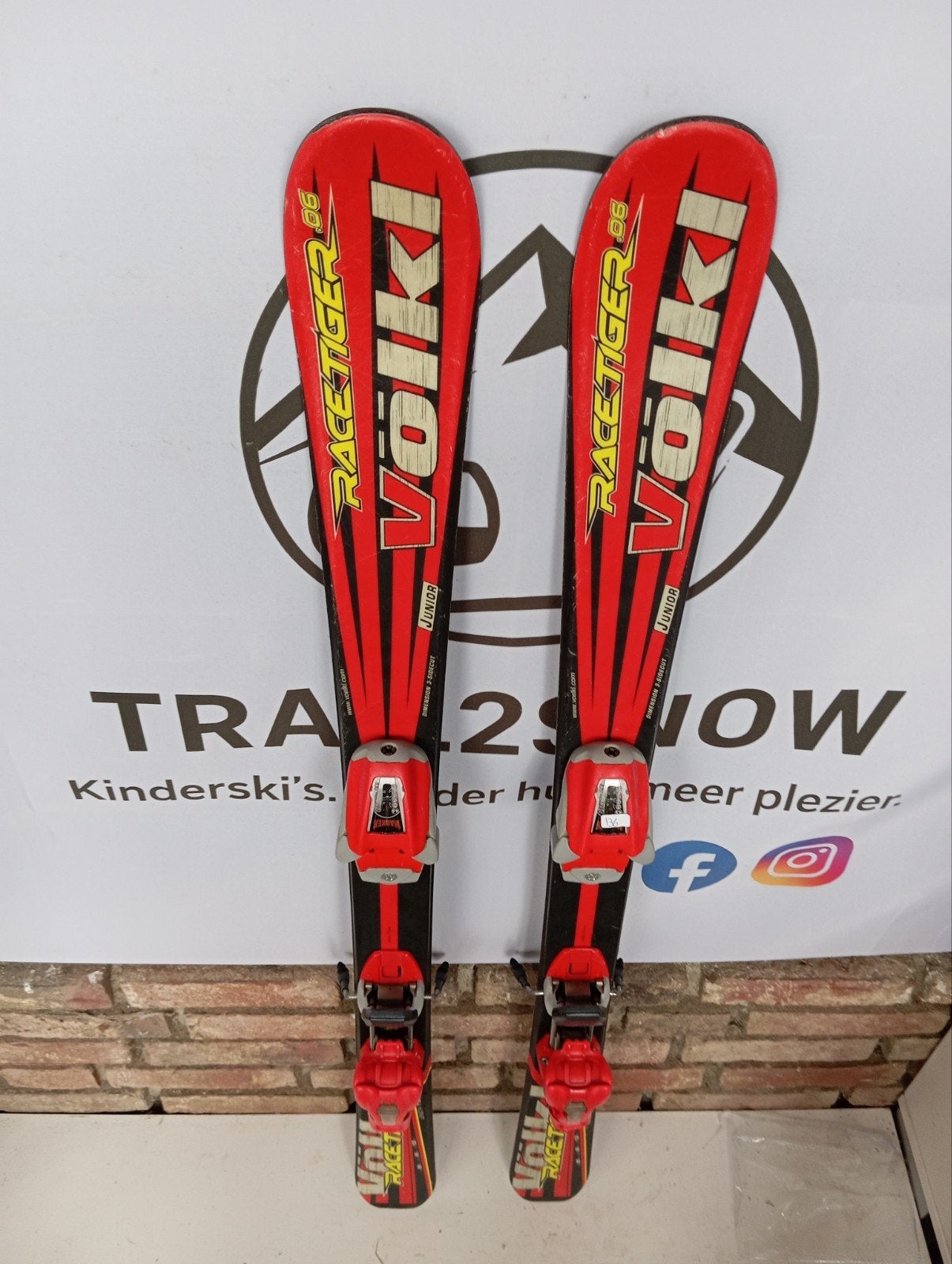 Völkl Racetiger Junior ski's 120cm - Gewaxt en geslepen, Overige merken, Gebruikt, 100 tot 140 cm, Ophalen of Verzenden