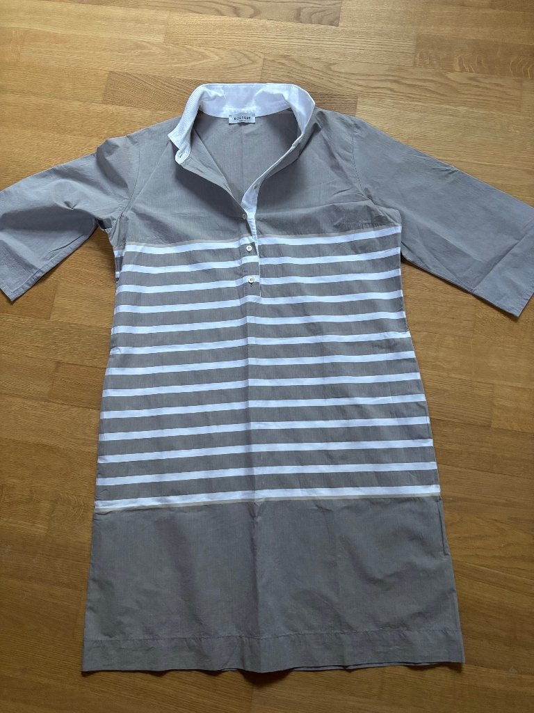 Rosso35 by PAUW jurk 38-40-42 wit/duifgrijs, Kleding | Dames, Maat 38/40 (M), Verzenden, Zo goed als nieuw, Knielengte