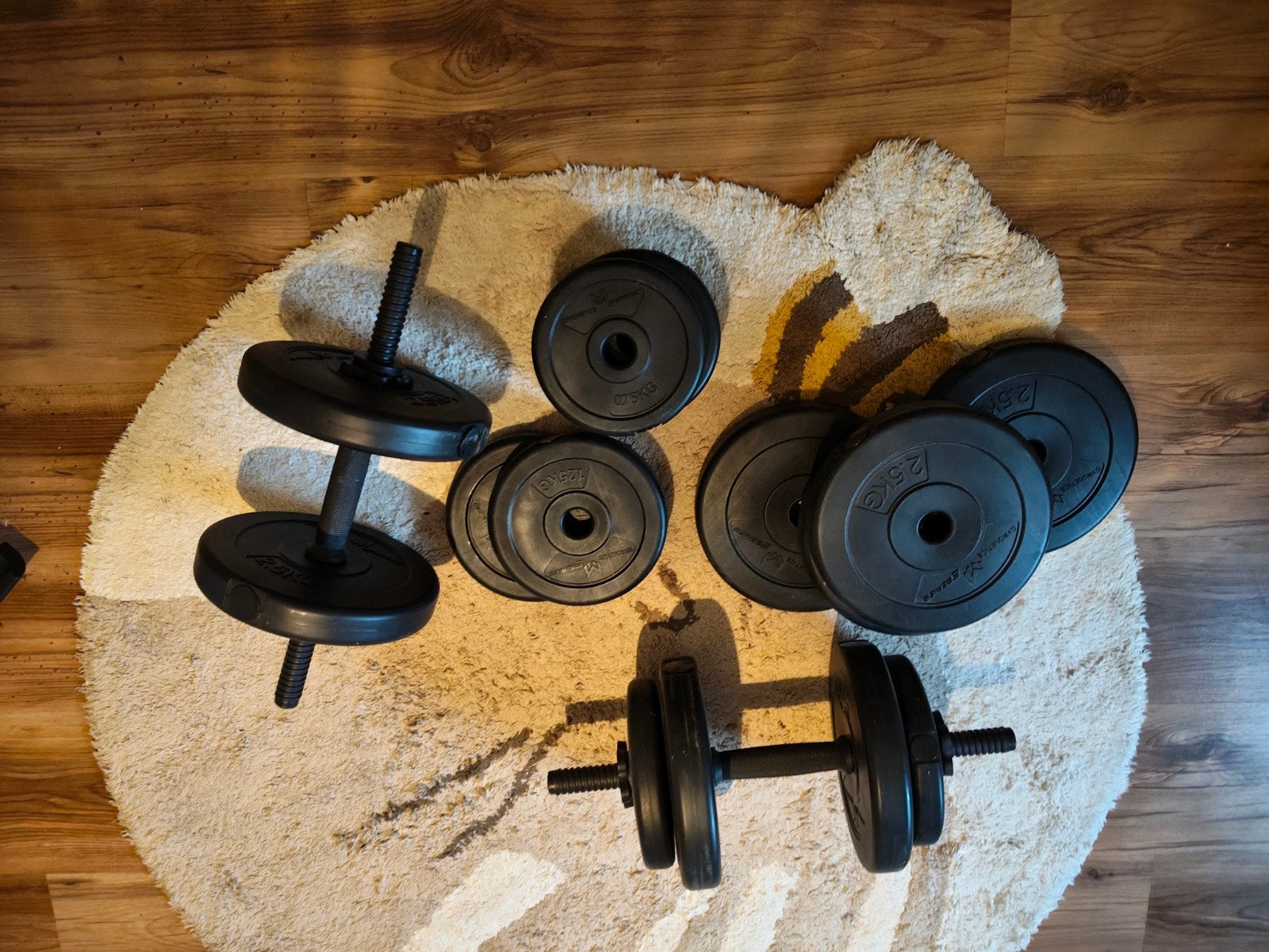 Dumbbellset met schijven, Ophalen, Gebruikt, Armen, Dumbbell