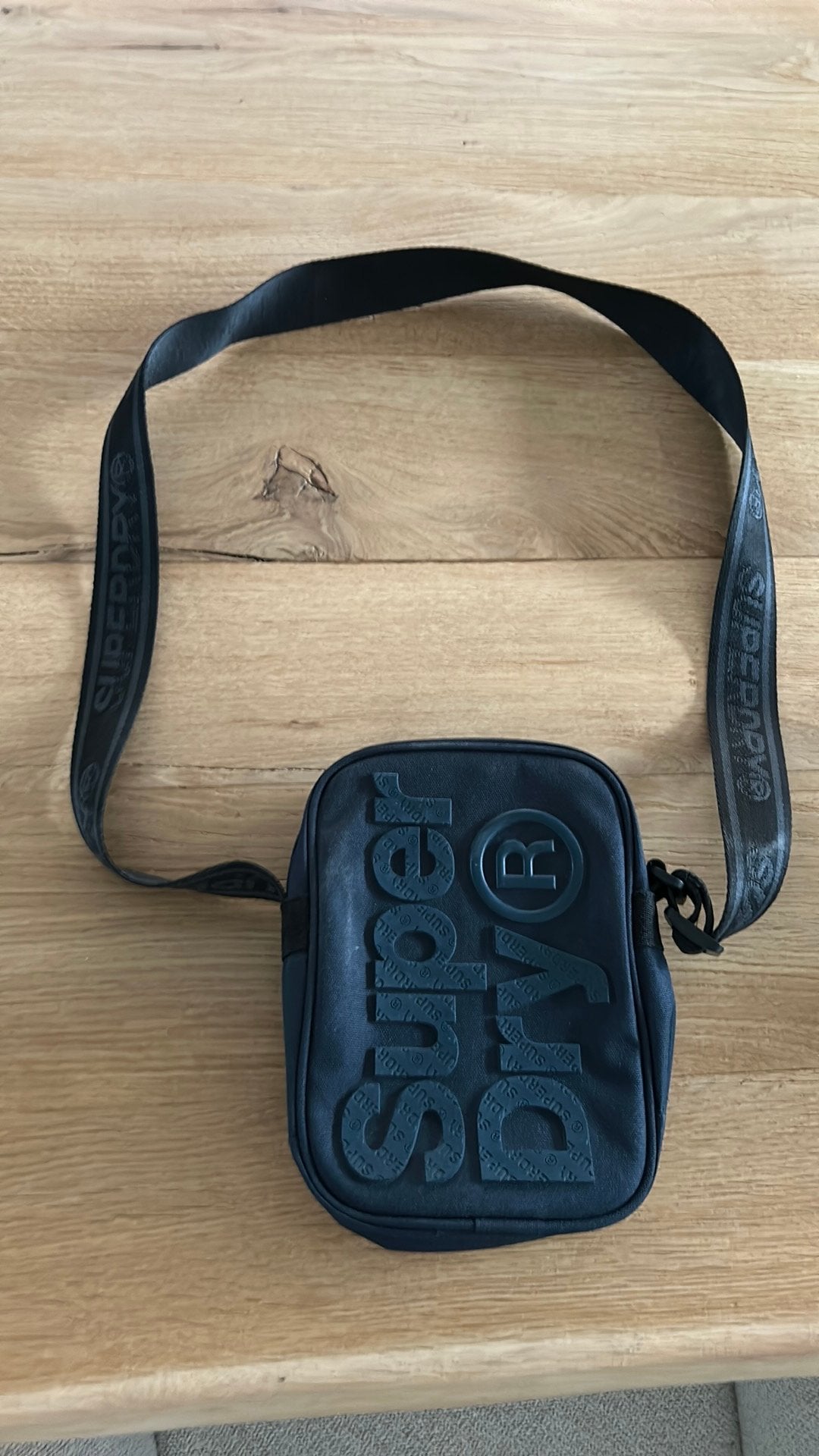 Superdry schoudertasje blauw, Ophalen of Verzenden, Zo goed als nieuw, Blauw