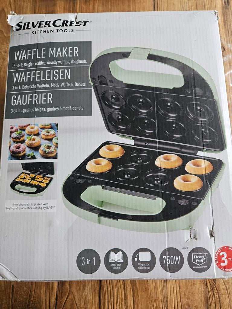 SilverCrest 3-in-1 Wafelijzer - Belgische wafels, donuts, Ophalen of Verzenden, Nieuw