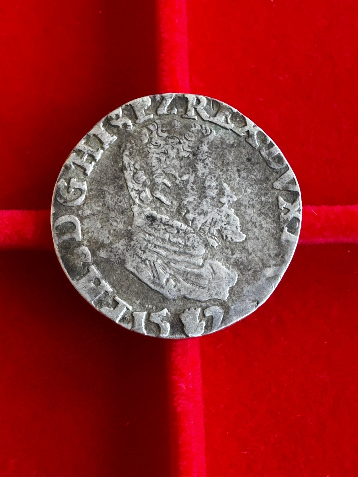 1/10 Philipsdaalder 1577, Philips II, Antwerpen, Postzegels en Munten, Munten | Nederland, Vóór koninkrijk, Zilver, Losse munt