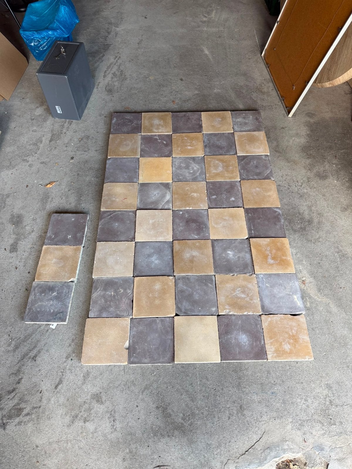 Franse cementtegels  - 1,5 m² - oude bouwmaterialen, Ophalen, Gebruikt, Keramiek, Minder dan 20 cm