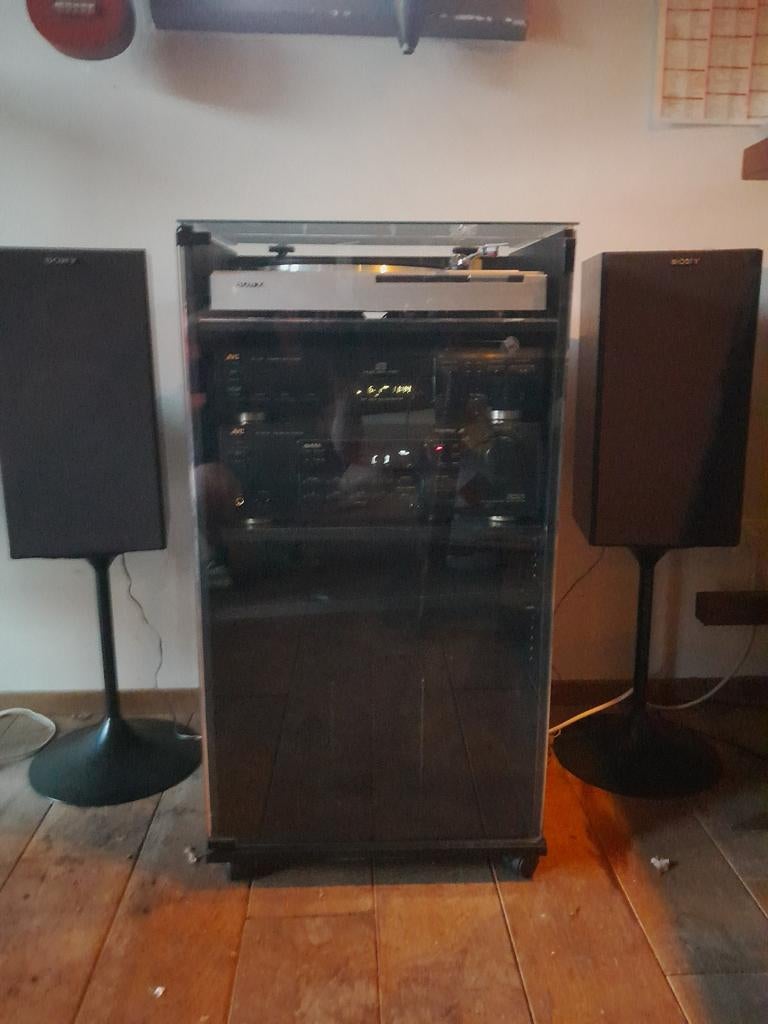 Vintage stereomeubel met losse componenten, Audio, Tv en Foto, Stereo-sets, Ophalen
