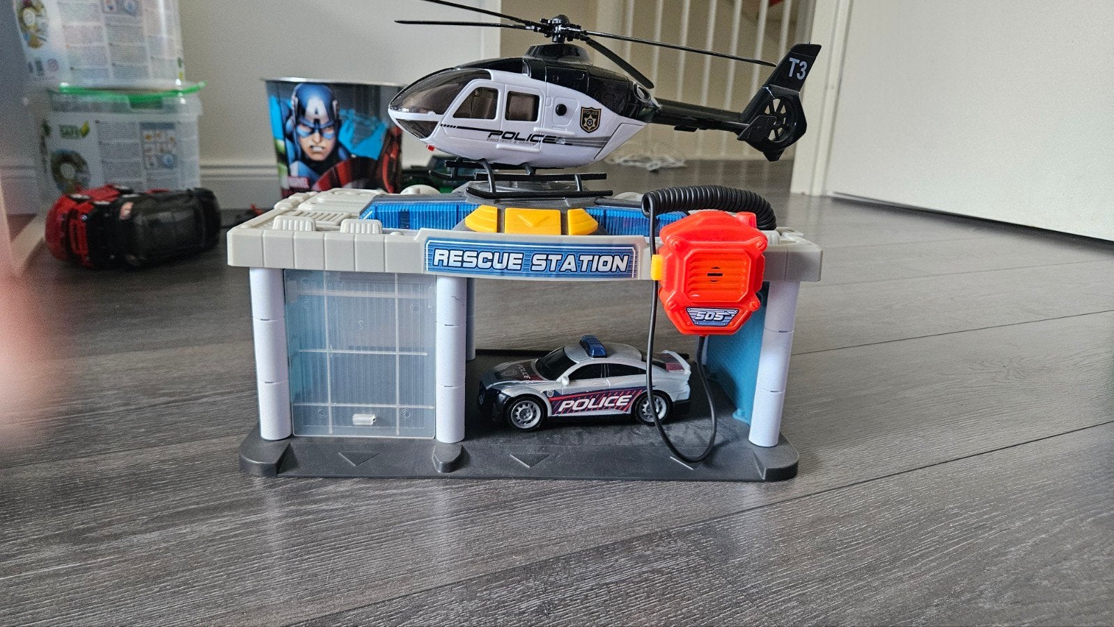 Politie Garage met Helikopter, Auto, Licht en Geluid, Ophalen of Verzenden, Zo goed als nieuw