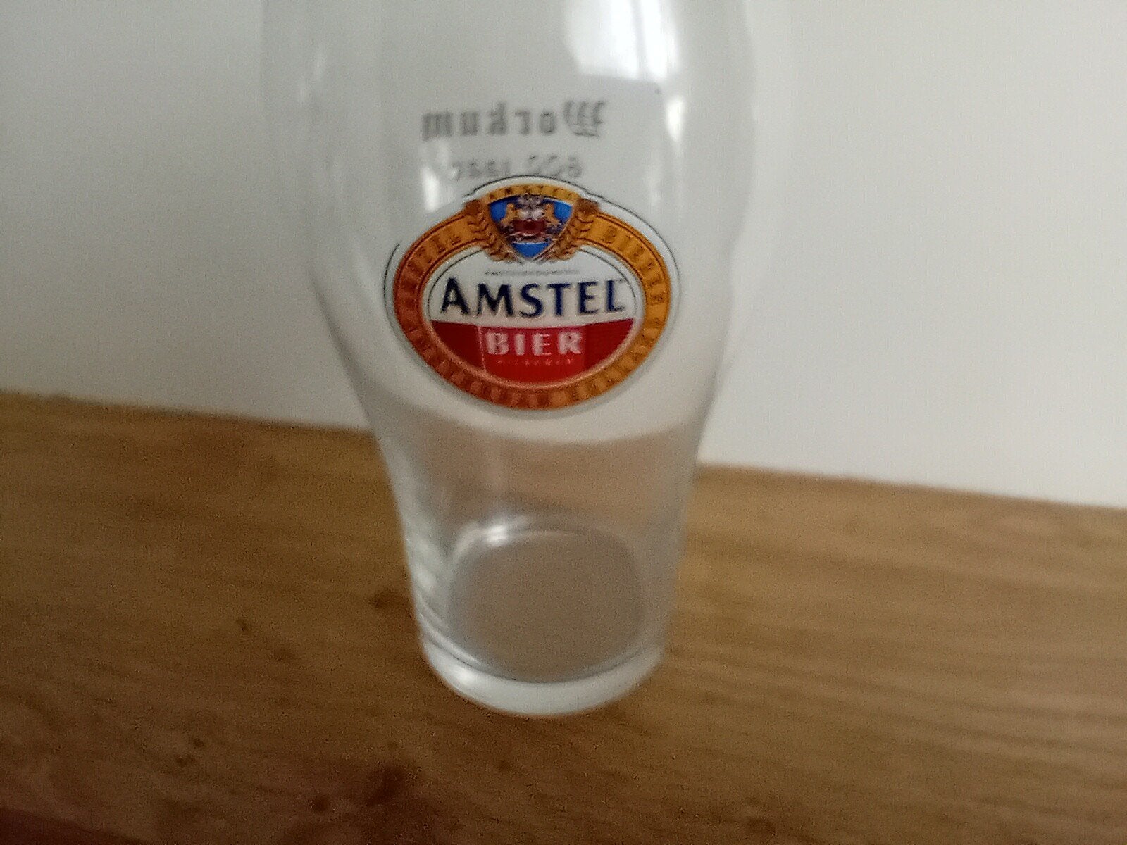 Amstel glas nummer 17 met achteropdruk, Verzamelen, Ophalen of Verzenden, Zo goed als nieuw, Glas of Glazen, Amstel