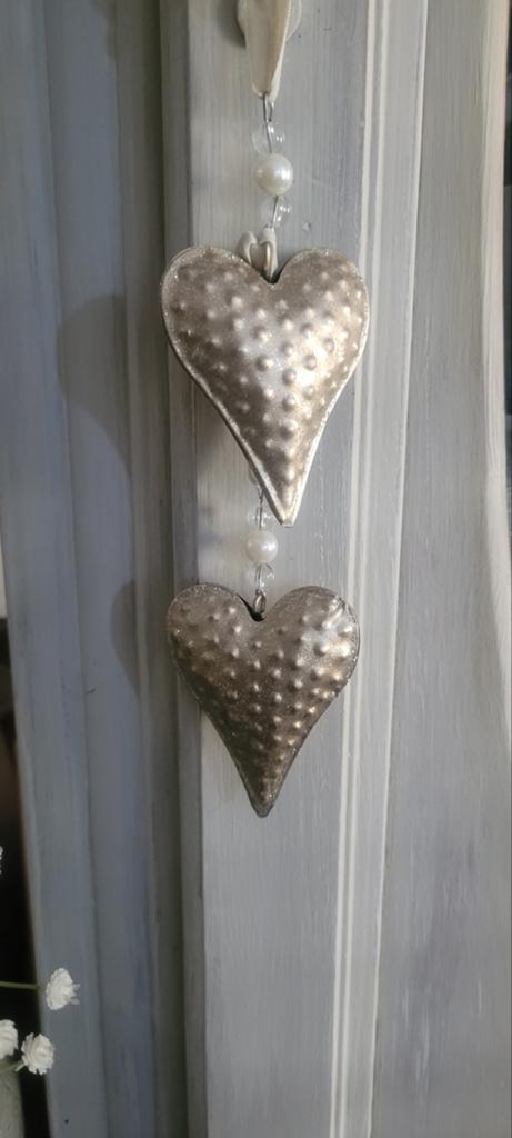 Brocante Hartjes  Hanger - Landelijke Stijl, Ophalen of Verzenden, Metaal, Zilver, Landelijk